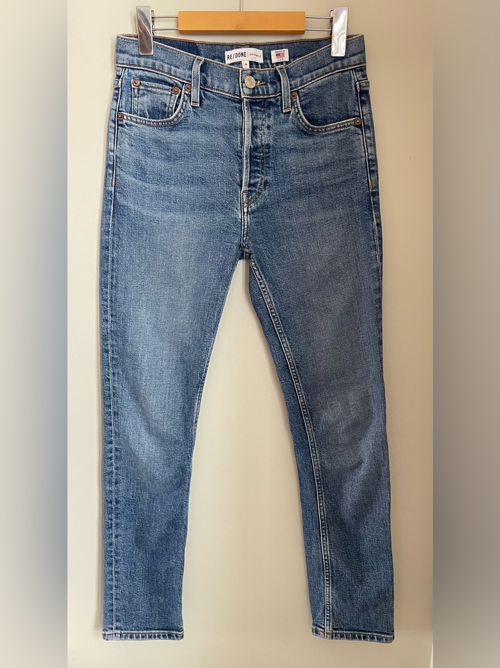 RE/DONE High Rise Ankle Crop Mid 70's Size 25 Denim Casual - Picture 2 of 11